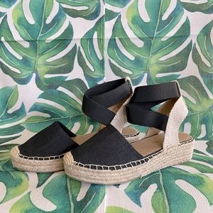 Stylish (BNIB) Black and Beige Espadrilles